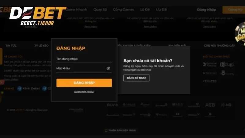 Hướng Dẫn Đăng Ký Và Đăng Nhập Debet Nhanh Chóng và Đơn Giản Truy cập Debet để đăng nhập tài khoản